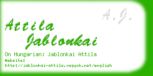 attila jablonkai business card